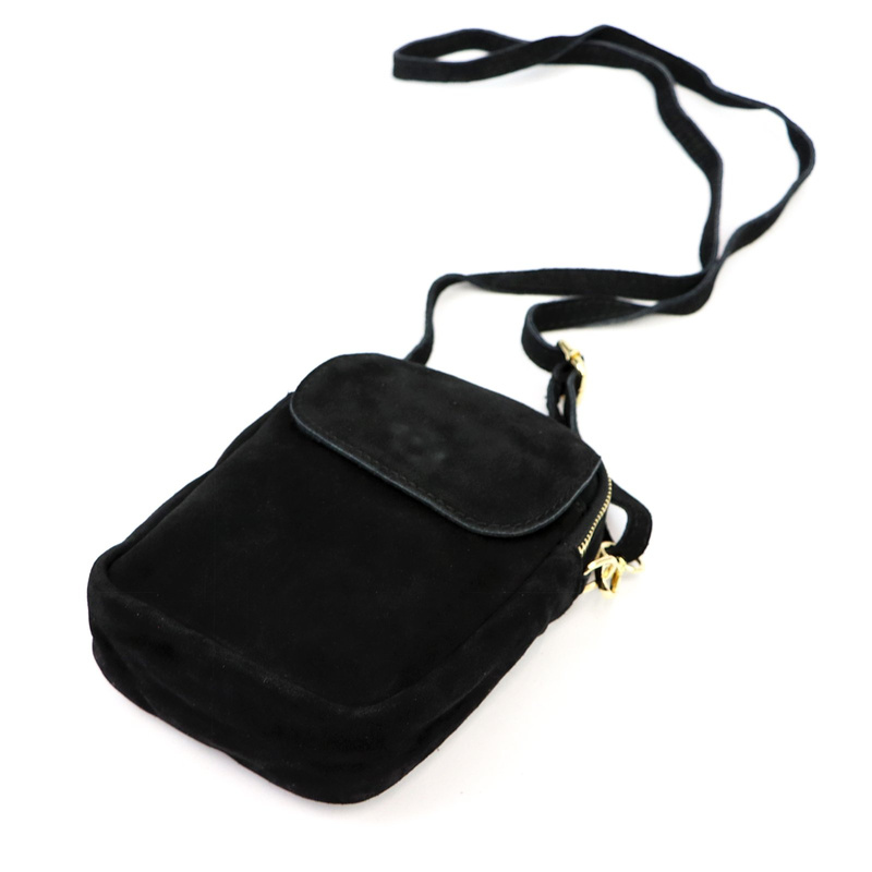 Luka Mała damska dwukomorowa listonoszka skórzana zamszowa przez ramię