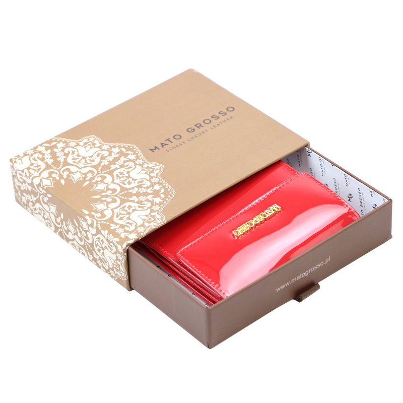 Mato Grosso mała damska portmonetka skóra naturalna lakierowana RFID