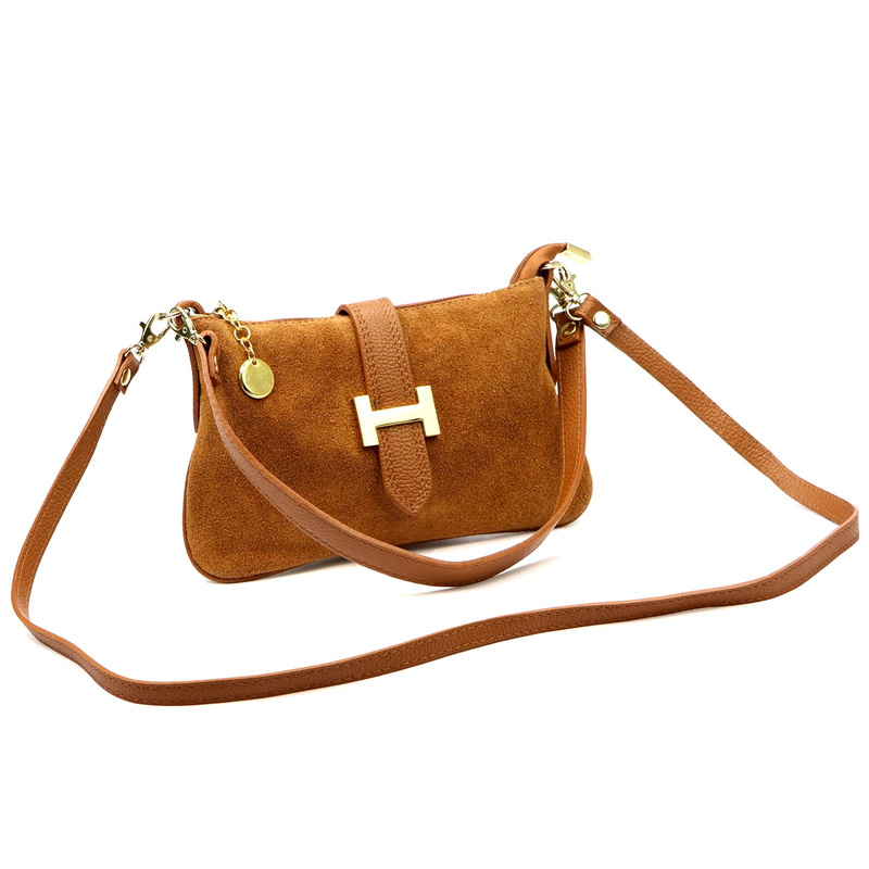 Luka Damska listonoszka torebka przez ramię ze skóry naturalnej kieszeń