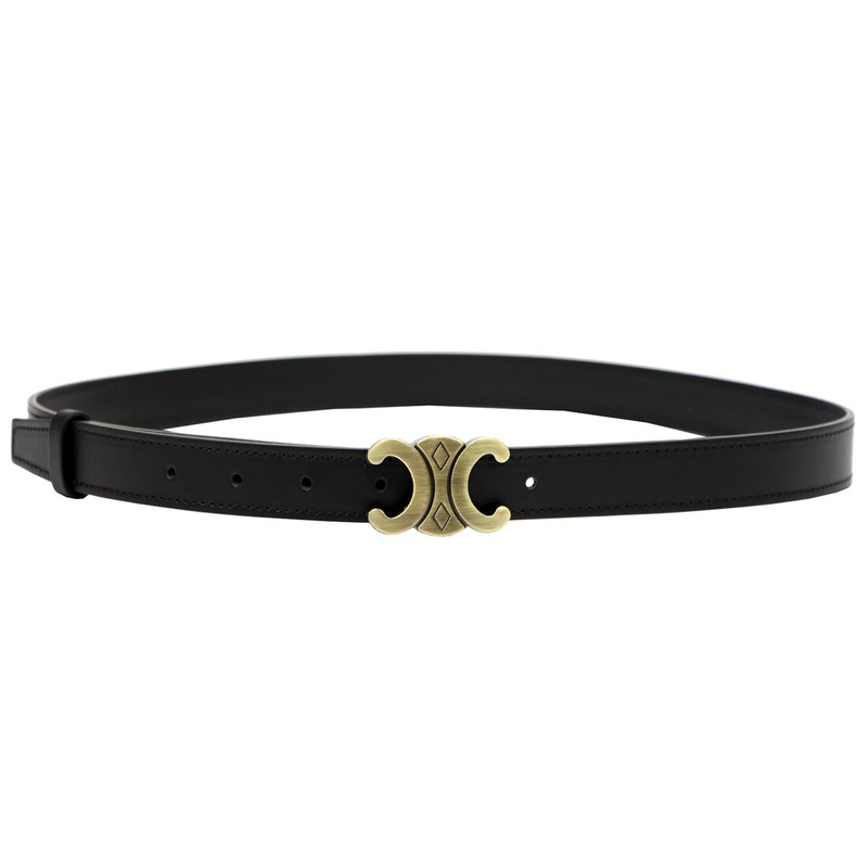 Gregorio Damski pasek do spodni skóra naturalna ze stylową klamrą złotą