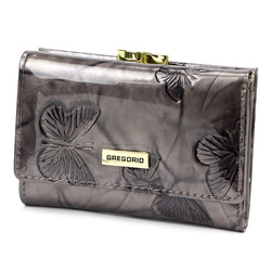 Lakierowany damski portfel z naturalnej skóry Gregorio BTS-117