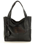 Modna torebka damska skórzany shopper bag - MARCO MAZZINI Portofino Max czarny