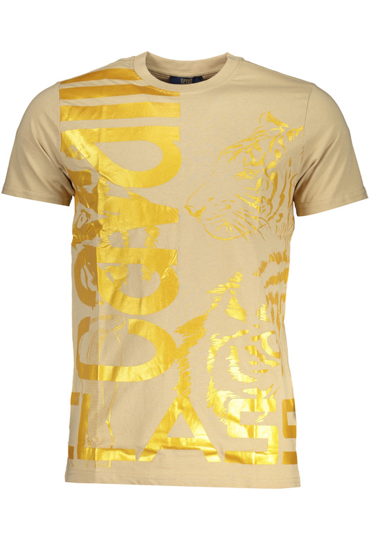 T-SHIRT M�SKI Z KR�TKIM R�KAWEM KLASY CAVALLI BE�OWY