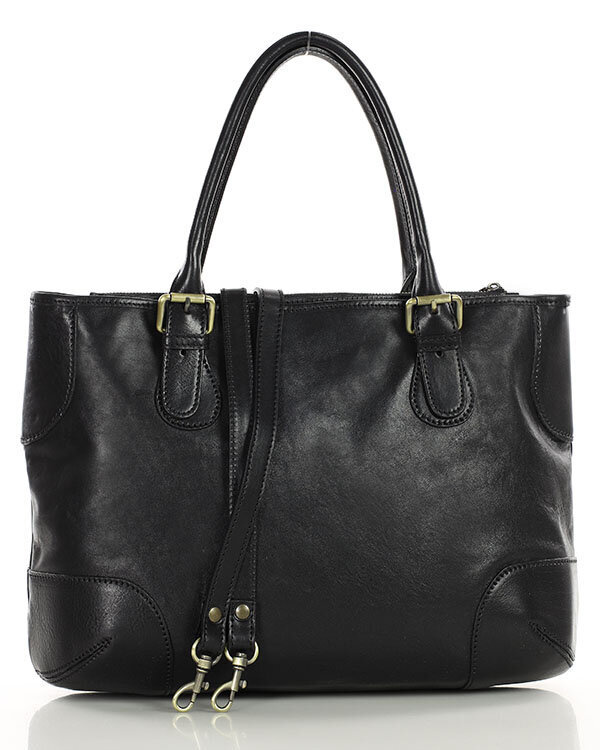 Torebka do ręki kuferek genuine leather made in italy - MARCO MAZZINI czarny