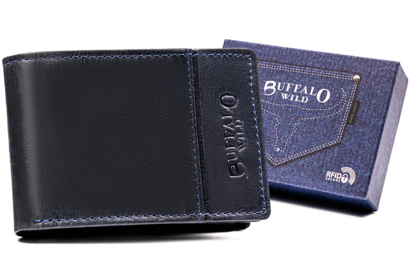 Mały skórzany portfel męski Buffalo Wild z RFID