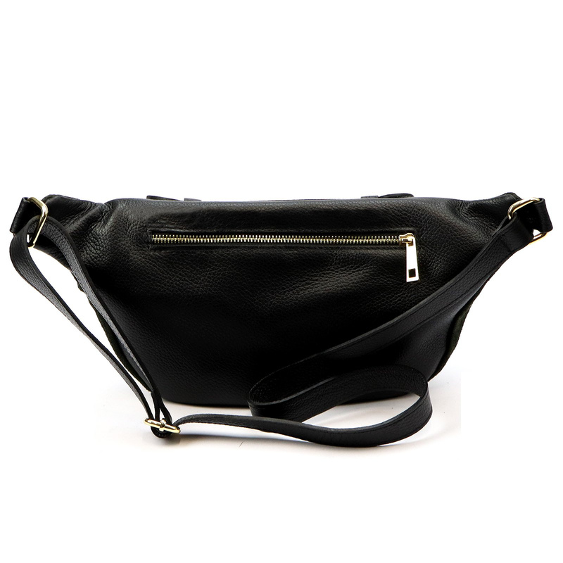 Vera Pelle damska torebka przez ramię skórzana saszetka z kieszeniami