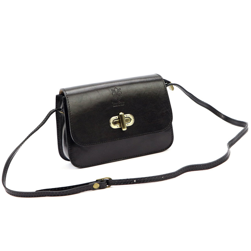 Florence Skórzana elegancka damska listonoszka torebka na ramię z klapą