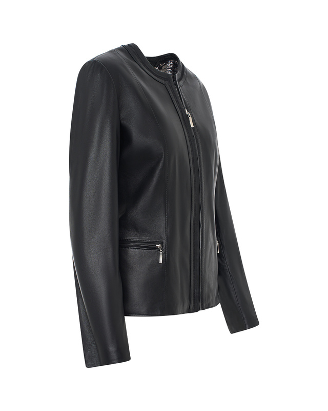 Bukowski damska kurtka skórzana casual zapinana na suwak