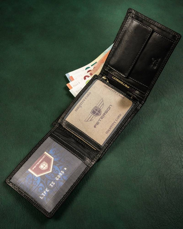 Skórzany męski portfel Peterson PTN WL-0305-COM