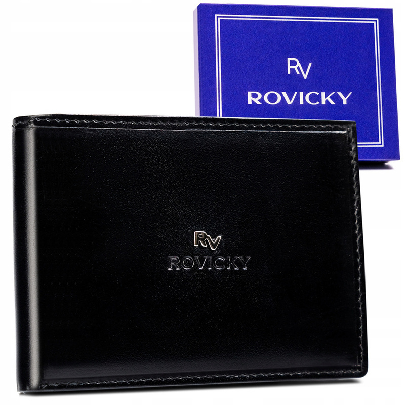 Zgrabny Klasyczny skórzany portfel męski Rovicky