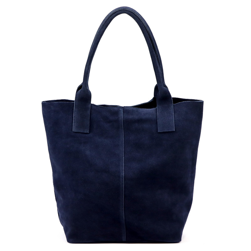 Vera Pelle zamszowa damska shopperbag skóra naturalna torebka na ramię