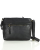 Torebka skórzana listonoszka damska messenger bag - MARCO MAZZINI czarny