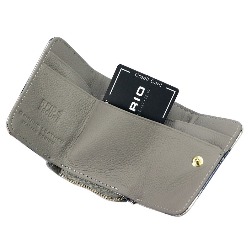 Gregorio mały portfel damski skóra naturalna lakierowana portmonetka motyle