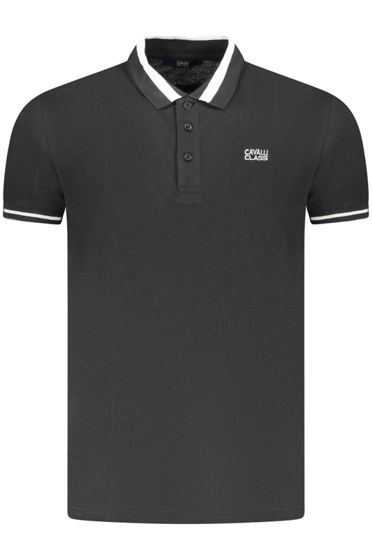 CAVALLI CLASS POLO KRÓTKI RĘKAW MĘSKI CZARNY