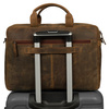 Torba męska skórzana na ramię laptopa duża brązowa nubuk biznesowa Beltimore N07