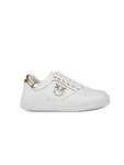Damskie sneakersy Pinko SS0159 P001 ZHC białe i jasnozłote