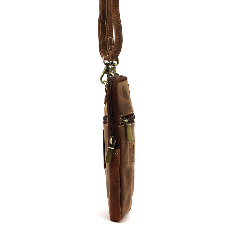 Nordee męska saszetka skóra naturalna mała torba na ramię z kieszeniami