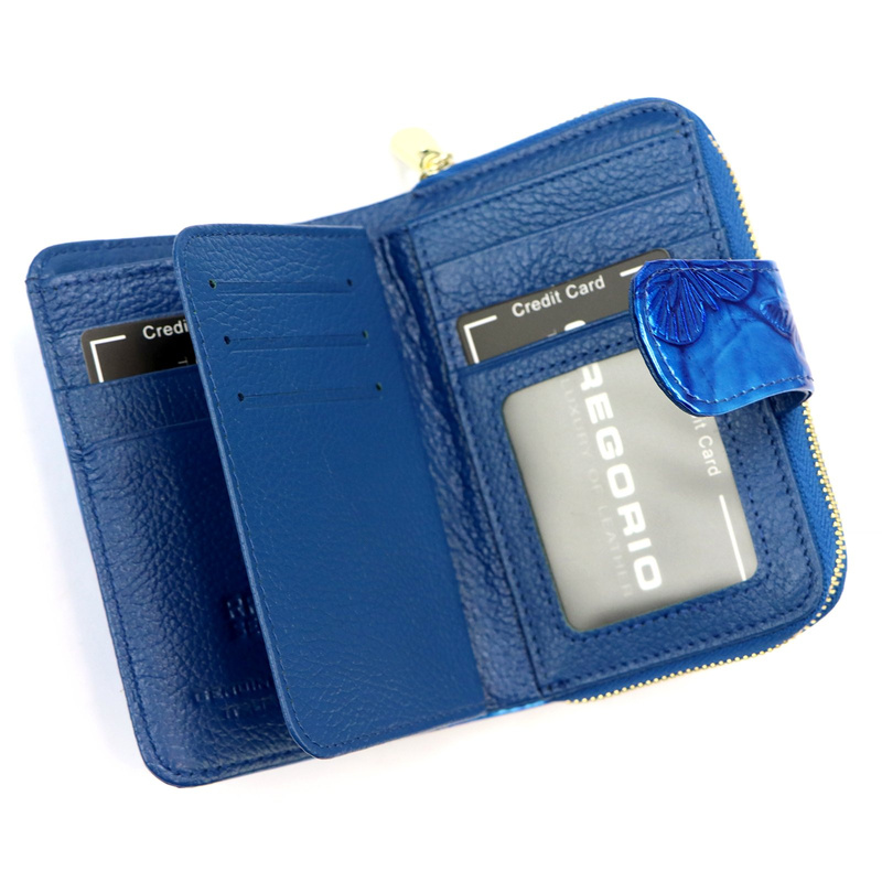 Gregorio portfel damski skóra naturalna lakierowana pionowa portmonetka