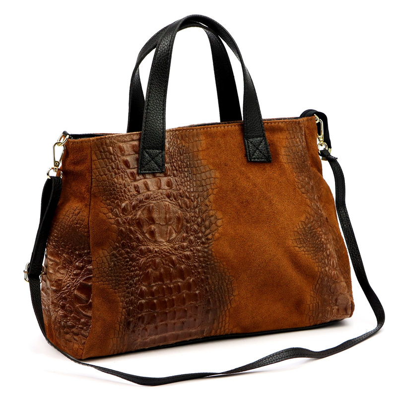 Damska torebka ze skóry naturalnej Luka 26-034 CROCO