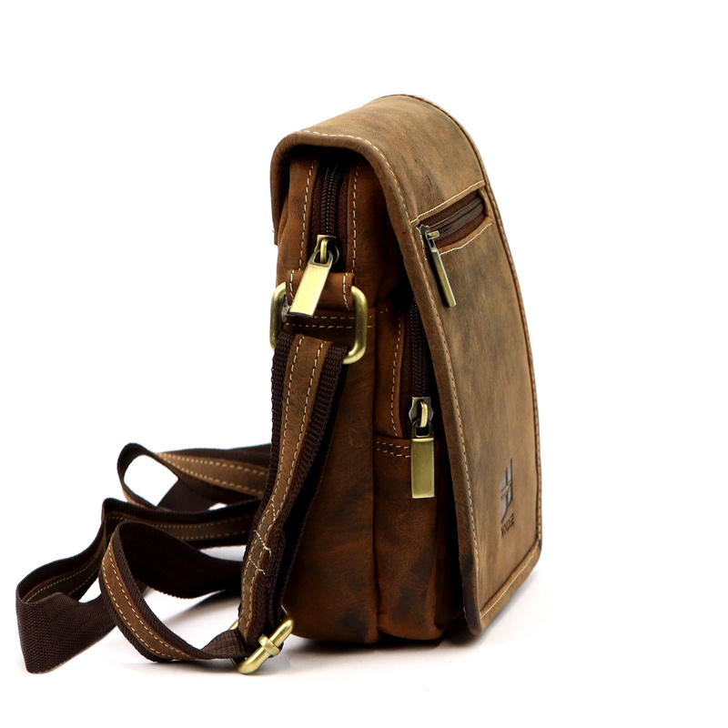 Nordee męska saszetka skóra naturalna torba miejska na ramię z kieszeniami