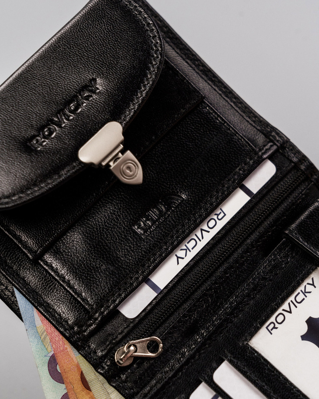 Zgrabna Skórzana damska portmonetka Rovicky RFID
