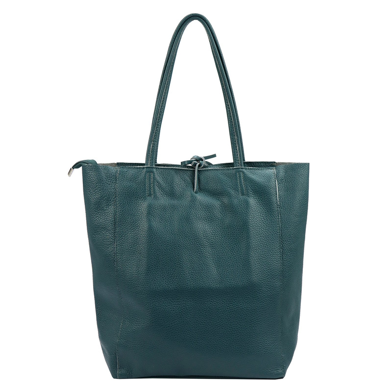 Skórzana damska shopperbag z kieszenią od MiaMore