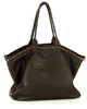 Duża torebka skórzana oversize style shopper bag - MARCO MAZZINI ciemny brąz caffe