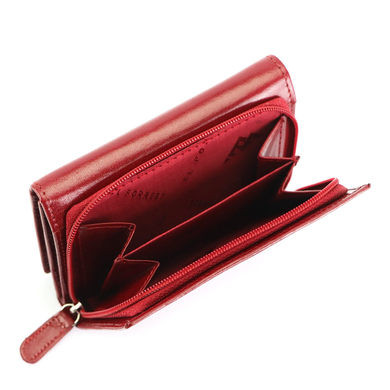 EL FORREST damski portfel skóra naturalna portmonetka na zatrzask RFID