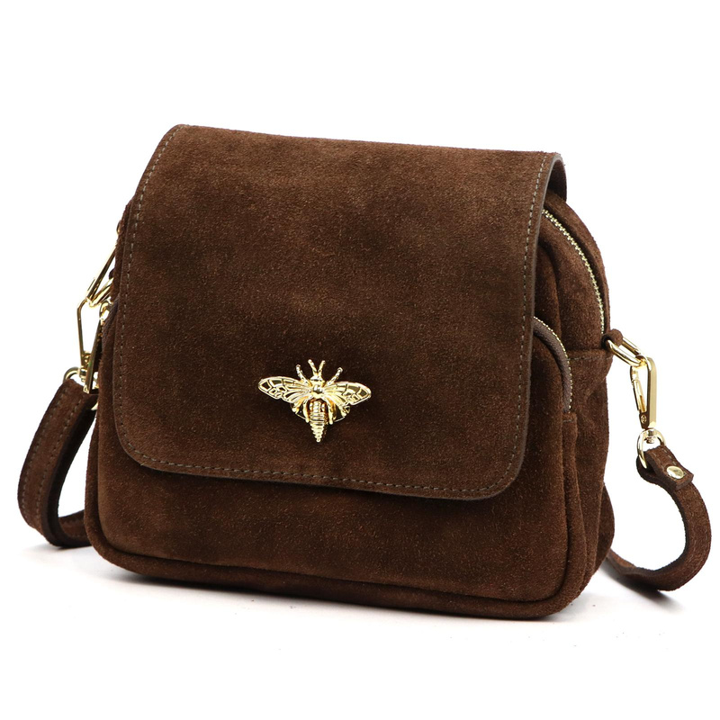 Damska skórzana mała zgrabna listonoszka torebka przez ramię Luka