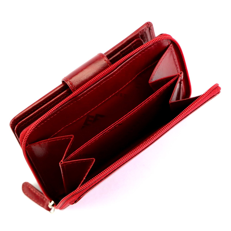 EL FORREST pionowa portmonetka skóra naturalna skórzany portfel RFID