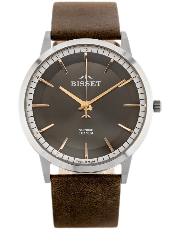 ZEGAREK MĘSKI BISSET BSCF25 - TYTANOWY (zb087a)