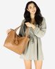 Modna torebka damska skórzany shopper bag - MARCO MAZZINI Portofino Max camel