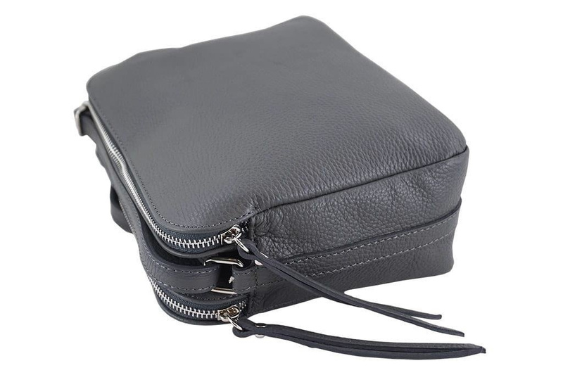 Torebka skórzana damska włoska - Bordowa