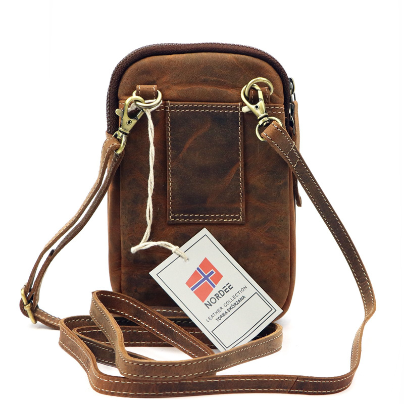 Nordee męska saszetka skóra naturalna mała torba na ramię z kieszeniami