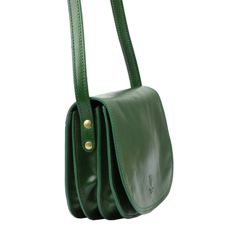 Florence Skórzana damska listonoszka przez ramię dwie komory kieszenie