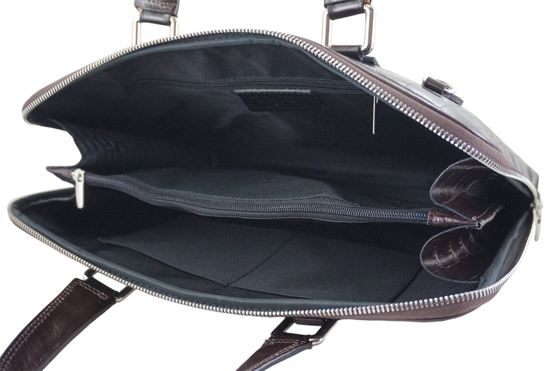 Torba na laptopa damska skórzana Barberinis - Brązowa ciemna