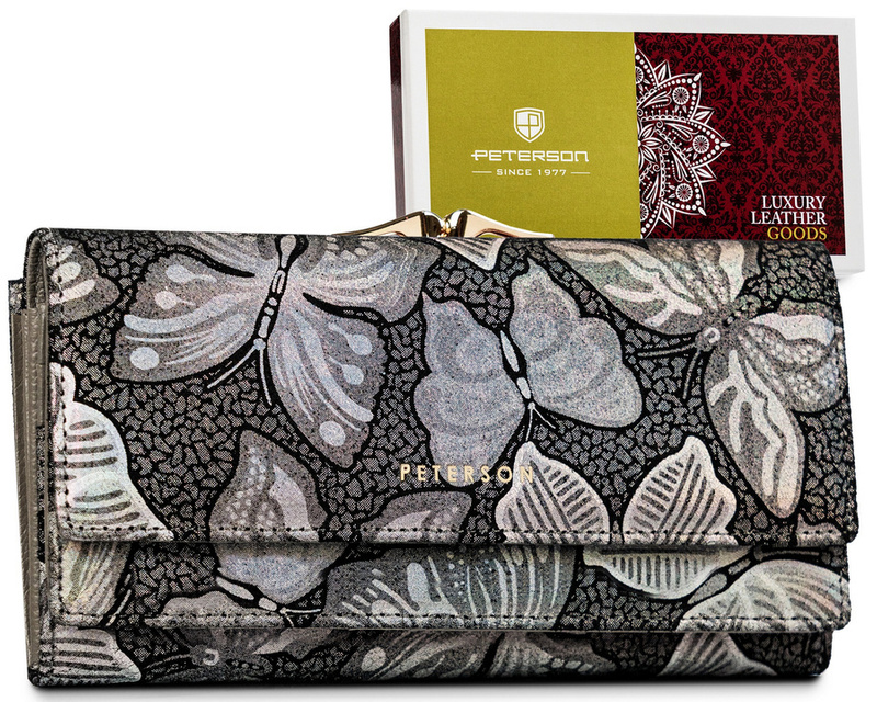 Skórzany damski portfel Peterson PTN 421028-ONBF