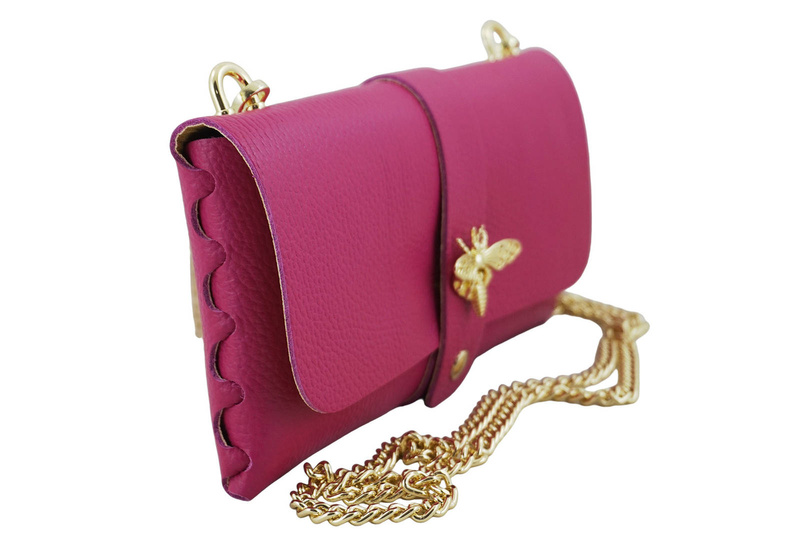 Torebka kopertówka na łańcuszku - Fuksja