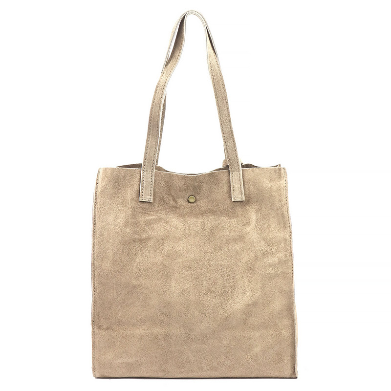 Luka Zamszowa duża damska shopperbag torebka na ramię z kosmetyczką