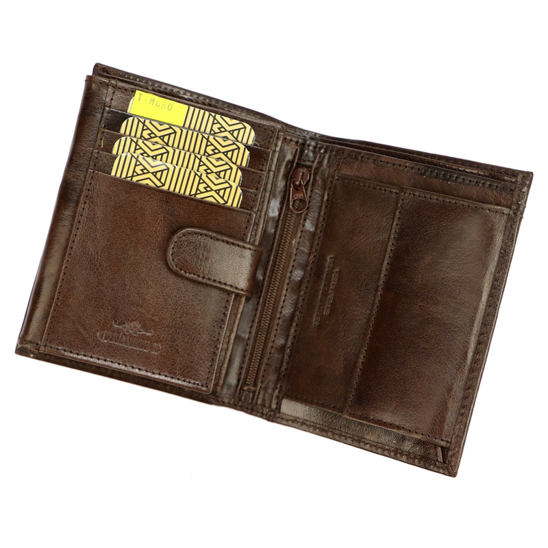 Charro Męski duży portfel skóra naturalna rozbudowany pionowy składany