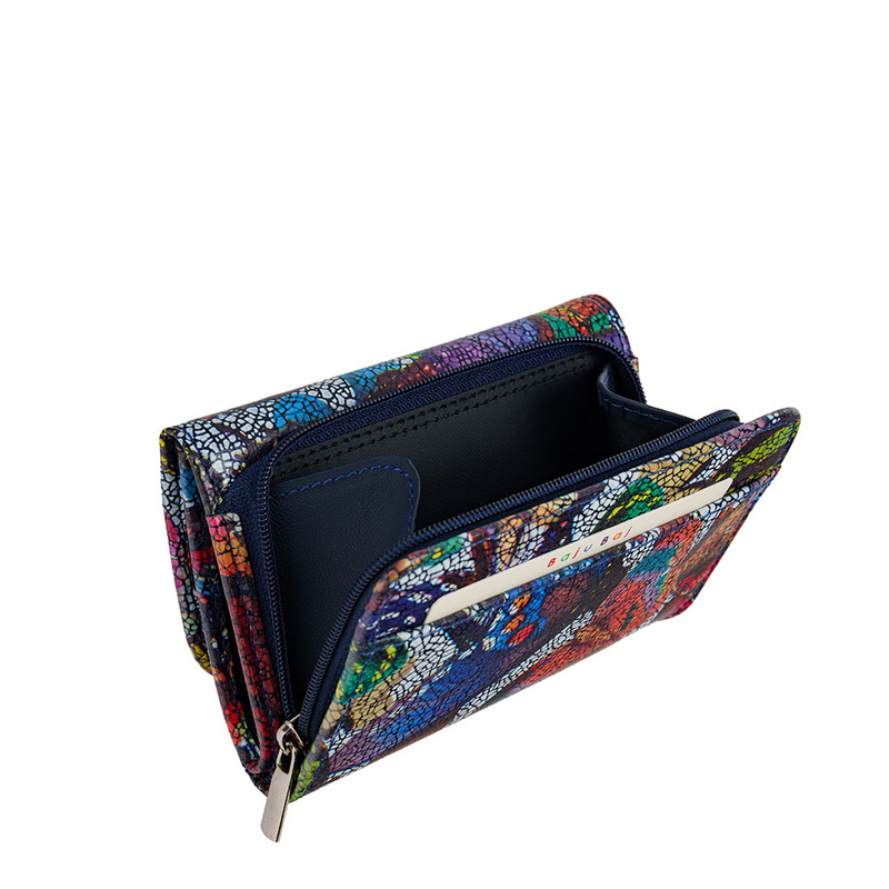 Portfel skórzany damski w motyle kolorowy RFID BajuBaj PD1202cs13 RFID