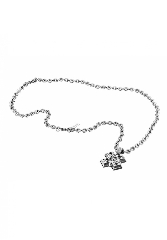 JEWELER'S POLICE PJ24963PSE01. Naszyjnik, Kolor szary. Mężczyzna.