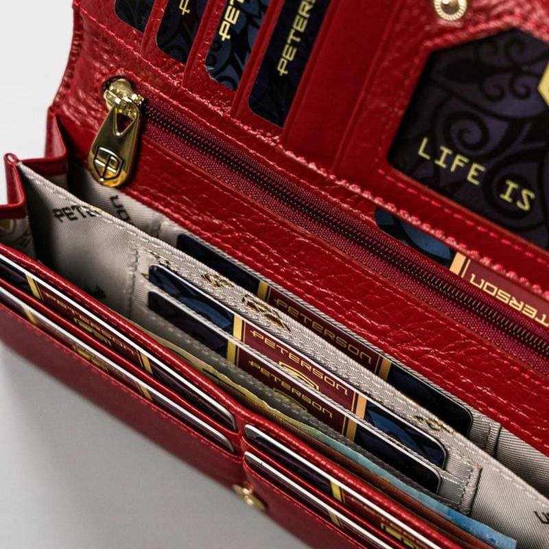 Skórzany damski portfel Peterson PTN 421028-SG