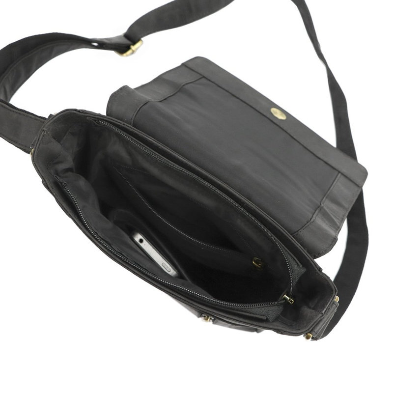 Saszetka męska z kieszeniami ze naturalnej skóry regulowany pasek od Nordee