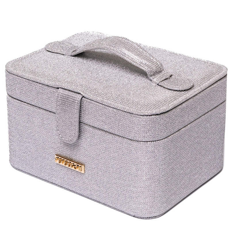 Srebrna szkatułka na biżuterię zamykana zamkiem magnetycznym - Peterson