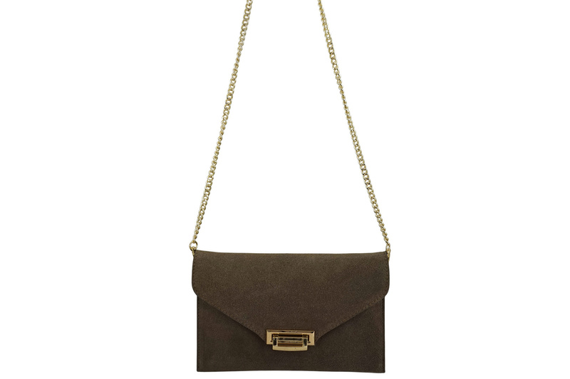 Stylowa kopertówka zamszowa Barberinis - Beżowa ciemna