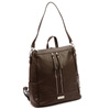 MiaMore Skórzany damski pojemny miejski plecak torebka z kieszeniami