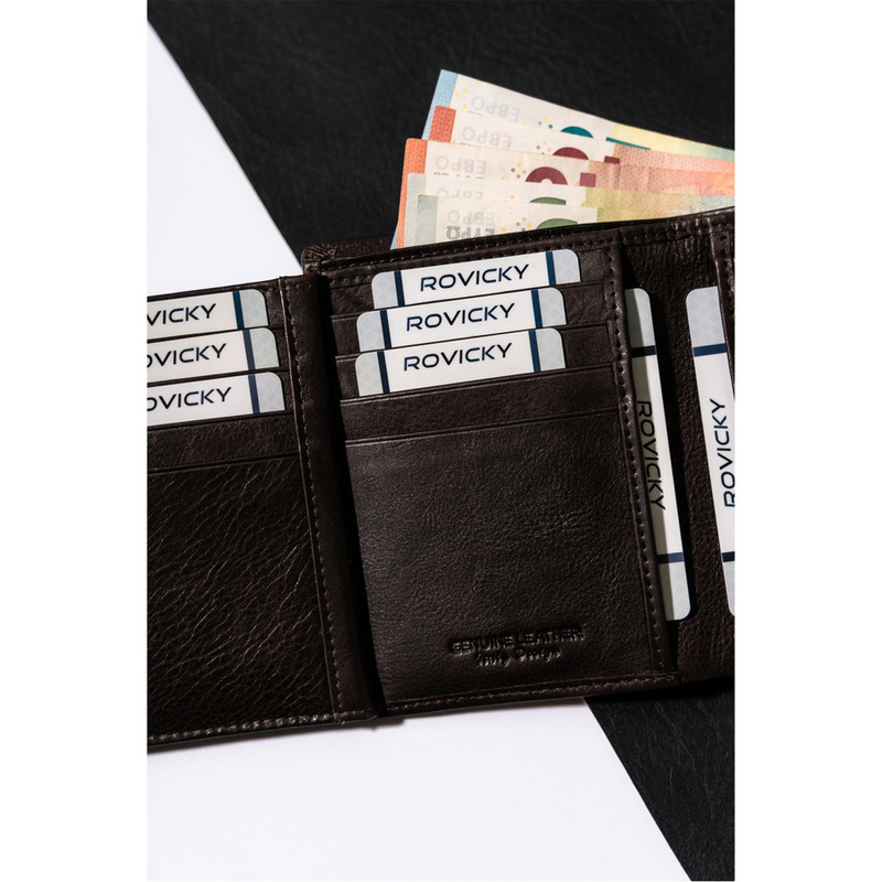 Męski praktyczny portfel rozbudowany Rovicky RFID
