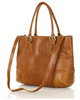 Torebka do ręki kuferek genuine leather made in Italy - MARCO MAZZINI camelowa