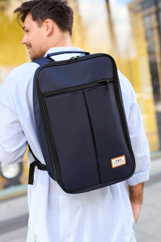 Plecak Podróżny Lekki Bagaż Podręczny Samolotowy Ryanair Wizzair Beltimore granatowo czarny Q77